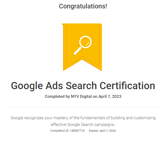 Google Ads Search Certification Safi Ullah Safijamil